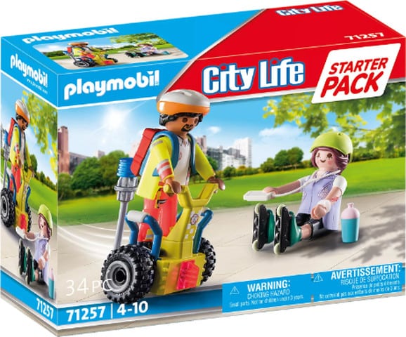 פליימוביל-playmobil איש הצלה ואיש על רולר 71257