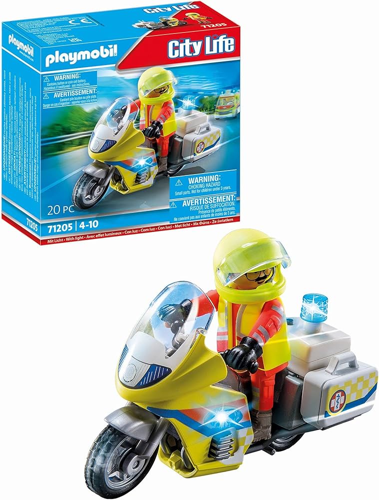 פליימוביל-playmobil אופנוע חילוץ והצלה 71205