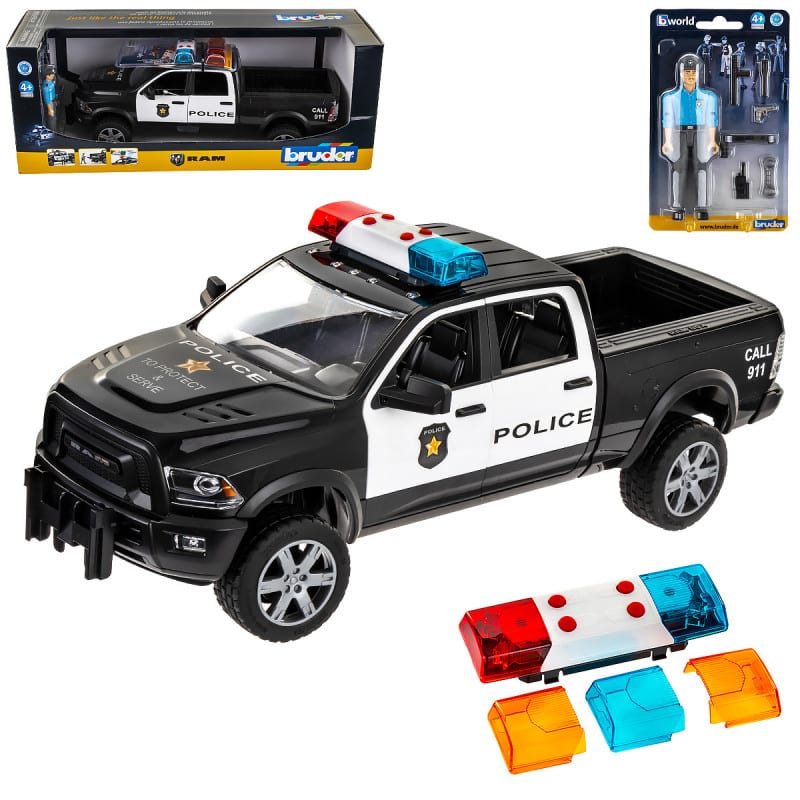 ג'יפ Ram 2500 Power Wagon משטרה + שוטר  ברודר bruder