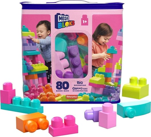 מגה בלוקס 80 חלקים קלאסי ורוד