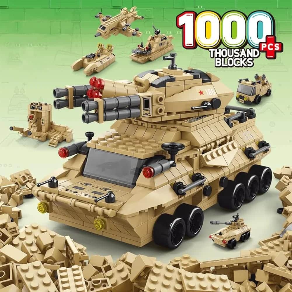 תואם לגו 1000 חלקים צבאי
