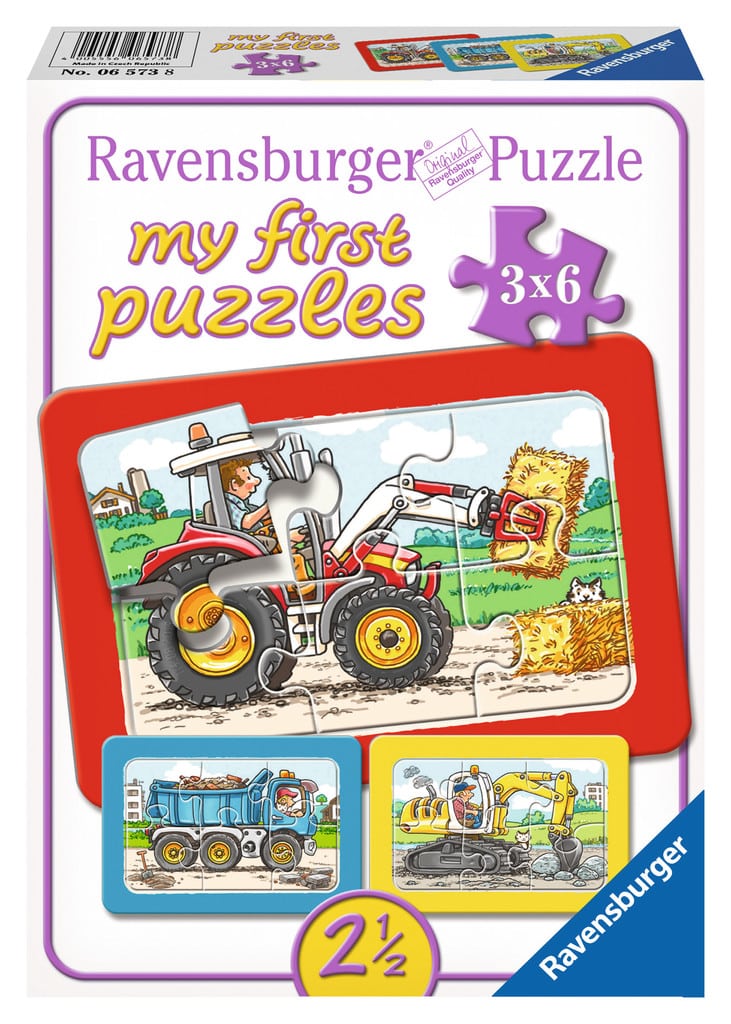 מארז 3 פאזלים Ravensburger - הפאזל הראשון שלי מכונות עבודה