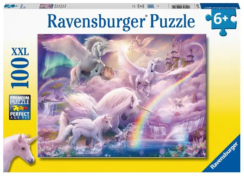 פאזל 100 חלקים סוסי חד קרן וקשת בענן-Ravensburger