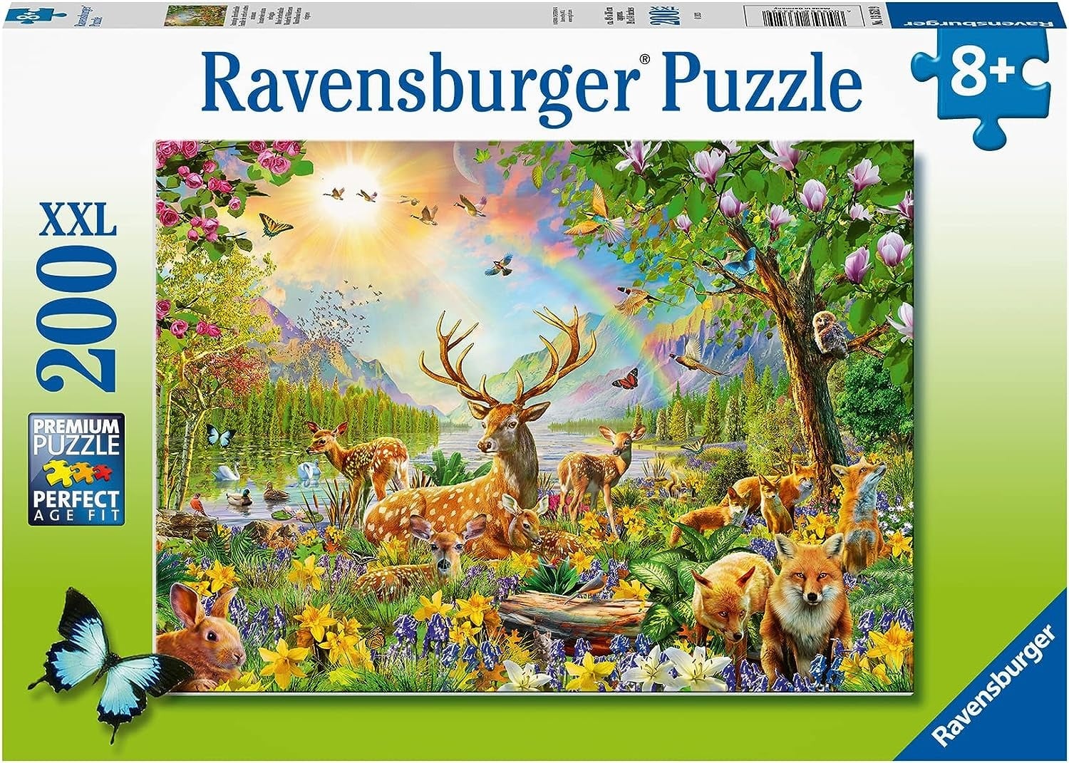 פאזל 200 חלקים צבי ביער וקשת בענן-Ravensburger