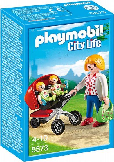 פליימוביל-playmobil אמא עם עגלת תאומים 5573
