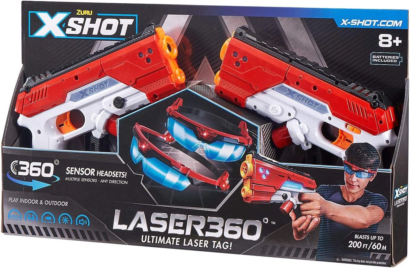 זוג אקדחי לייזר עם משקפיים X SHOT LASER 360 זוג אקדחי לייזר עם משקפיים X SHOT LASER 360