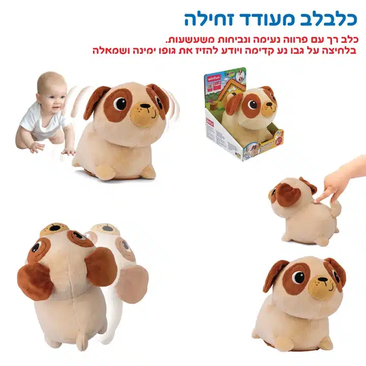 כלב מנגן מעודד זחילה winfun כלב מנגן מעודד זחילה winfun