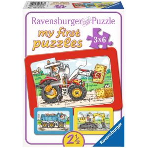 מארז 3 פאזלים Ravensburger – הפאזל הראשון שלי מכונות עבודה