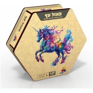 פאזל עץ L  חד קרן