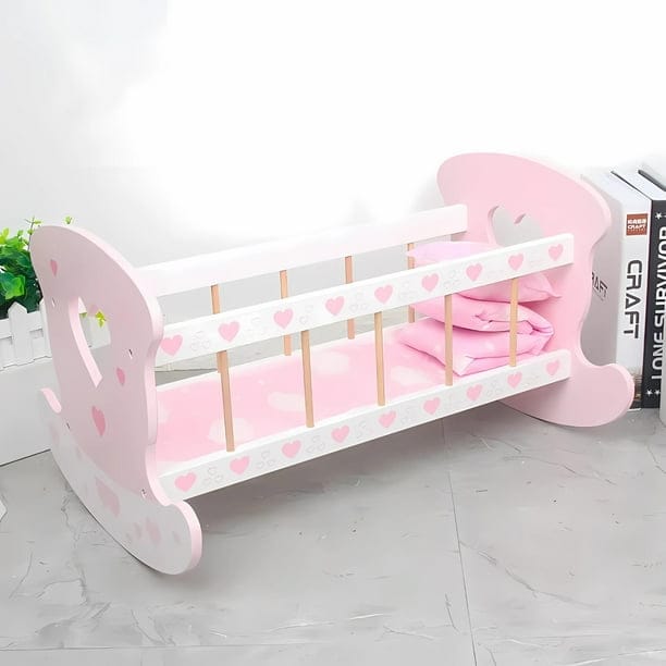 מיטה עריסה עץ כולל מצעים 50X35X29 סמ מיטה עריסה עץ כולל מצעים 50X35X29 סמ