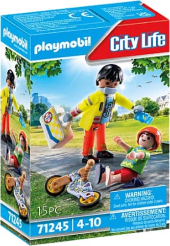 פליימוביל פראמדיק ומטופל 71245 playmobil פליימוביל פראמדיק ומטופל 71245 playmobil